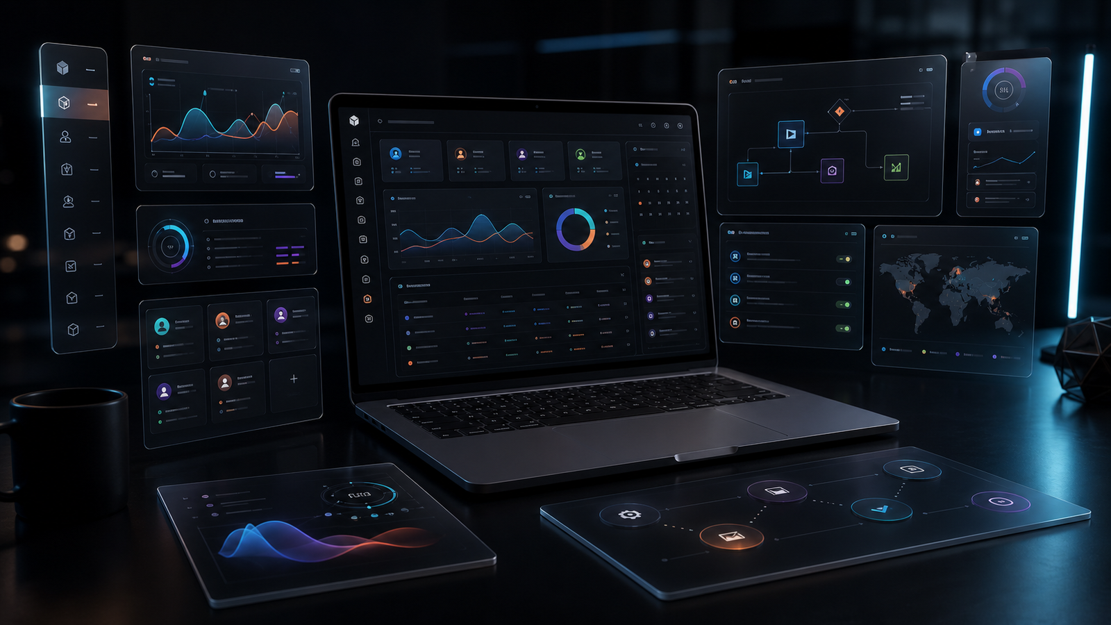 Sites, lojas virtuais, sistemas e dashboards